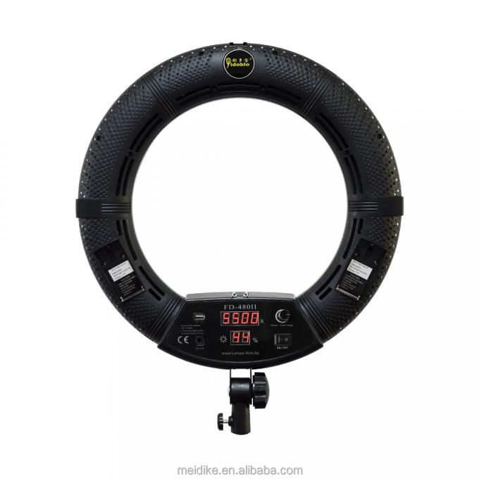 ライブリングランプ 18インチ メイクアップ LED 円環ライト 三脚スタンド リモコン制御キット FE-480II 1